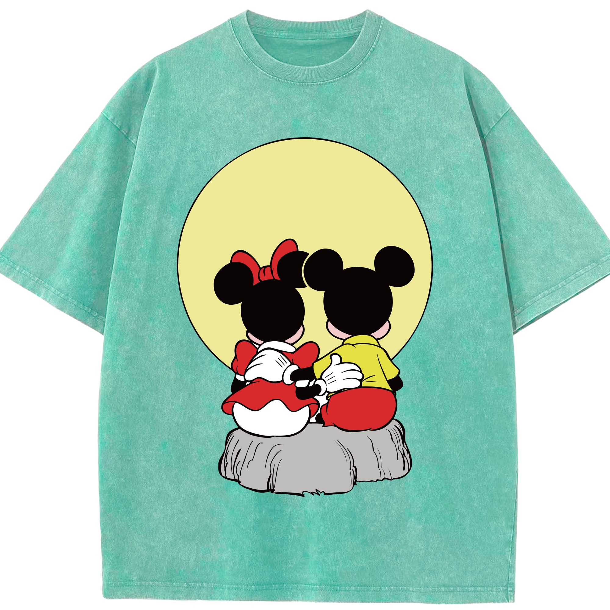 （画像用） ミッキーマウス Mickey Mouse 綿100% ヴィンテージ風 半袖Tシャツ（フロントプリント）